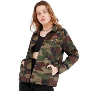 Urban Outfitters Vans Off The Wall Camo Windbreaker Jacket Sz Medium